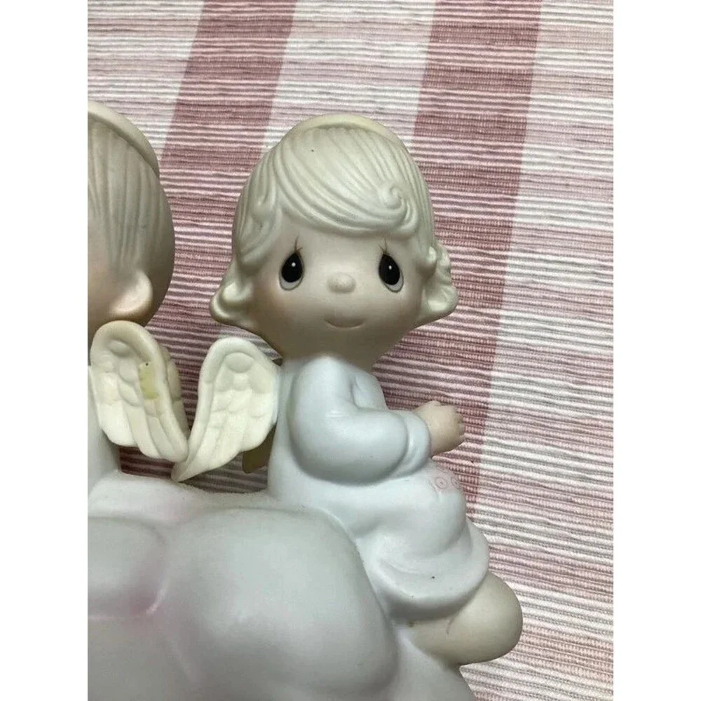 Precious Moments My Guardian Angels Ceramic Night Light 1984 Nursery Decor